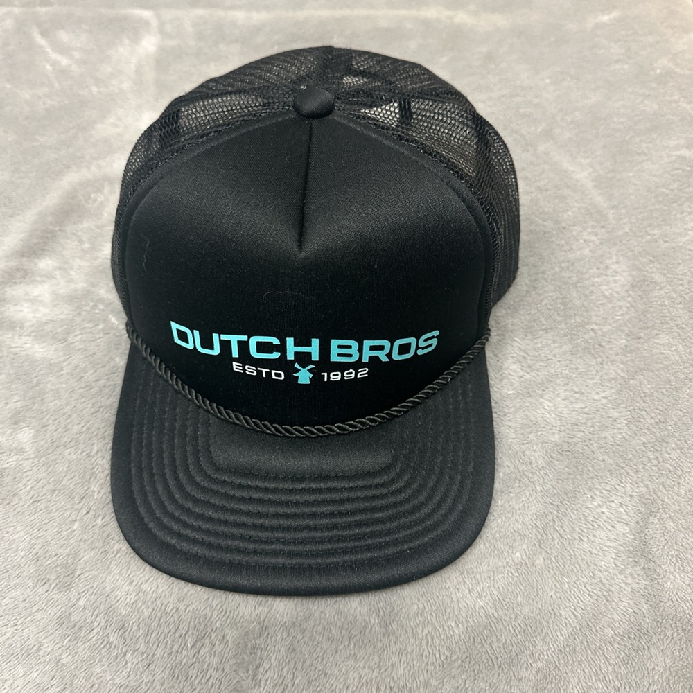 Dutch Bros Black Snapback Hat with Bold Branding